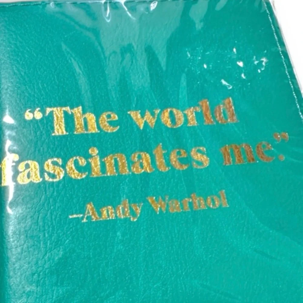 Andy Warhol Teal Travel Notebook NWT “The World Fascinates Me” Quote